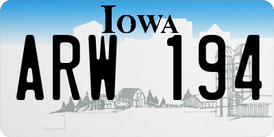 IA license plate ARW194