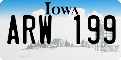 IA license plate ARW199