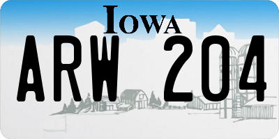 IA license plate ARW204