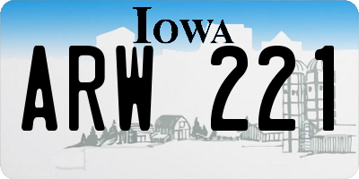 IA license plate ARW221