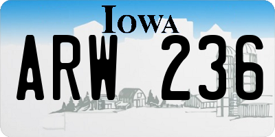 IA license plate ARW236
