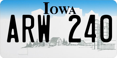 IA license plate ARW240