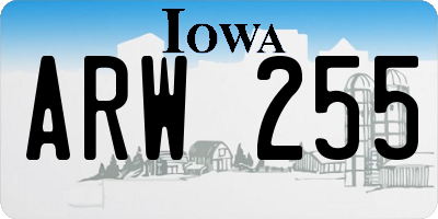 IA license plate ARW255