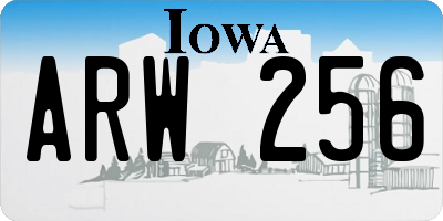IA license plate ARW256