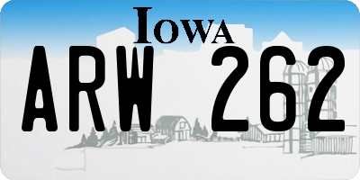IA license plate ARW262