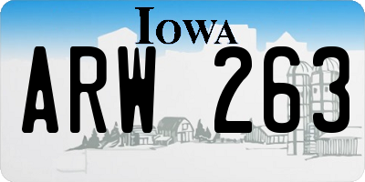IA license plate ARW263