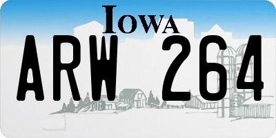 IA license plate ARW264