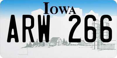 IA license plate ARW266