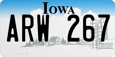 IA license plate ARW267