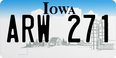 IA license plate ARW271