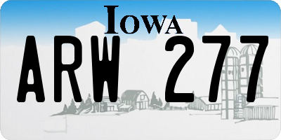 IA license plate ARW277
