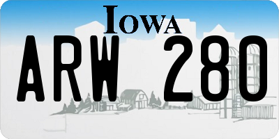 IA license plate ARW280