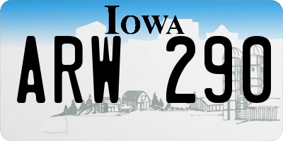 IA license plate ARW290