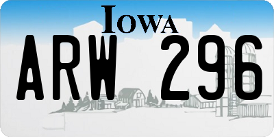 IA license plate ARW296