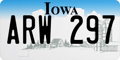IA license plate ARW297