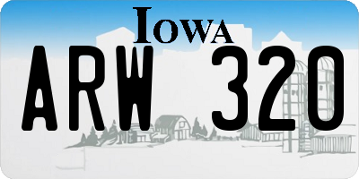 IA license plate ARW320