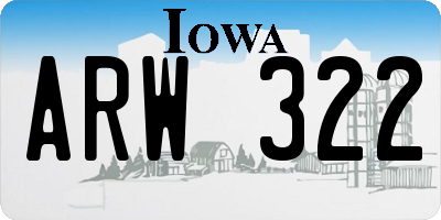 IA license plate ARW322