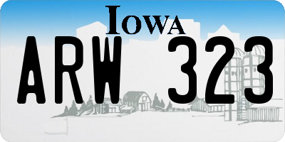 IA license plate ARW323