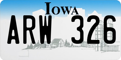 IA license plate ARW326