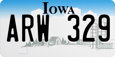 IA license plate ARW329