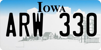 IA license plate ARW330