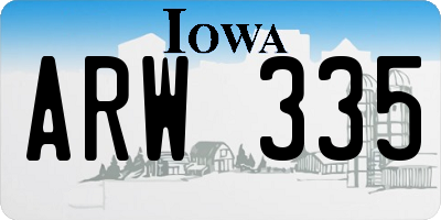 IA license plate ARW335