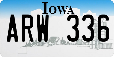 IA license plate ARW336