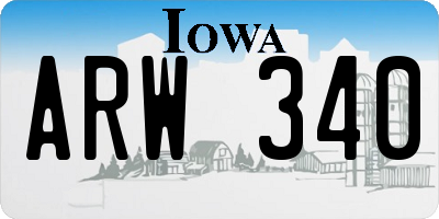 IA license plate ARW340