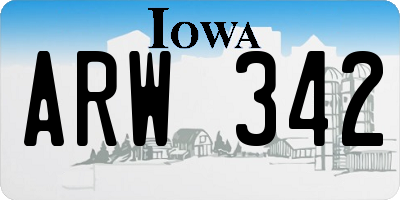 IA license plate ARW342
