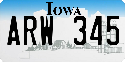 IA license plate ARW345