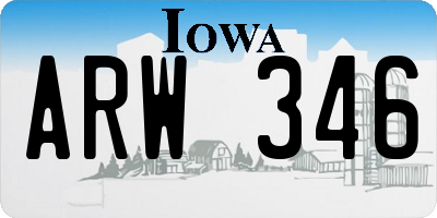 IA license plate ARW346