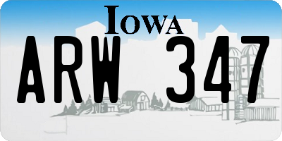IA license plate ARW347