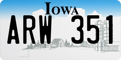 IA license plate ARW351