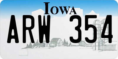 IA license plate ARW354