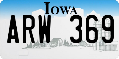 IA license plate ARW369