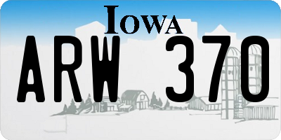 IA license plate ARW370
