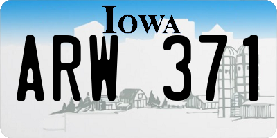 IA license plate ARW371