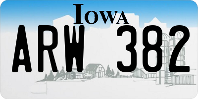IA license plate ARW382