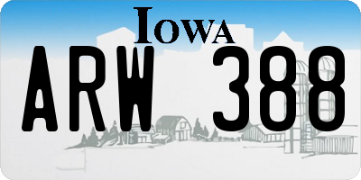 IA license plate ARW388