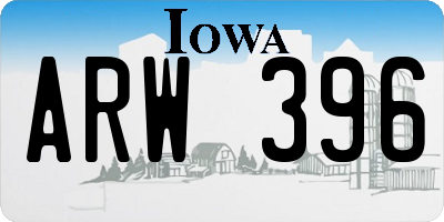 IA license plate ARW396