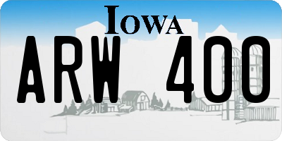 IA license plate ARW400