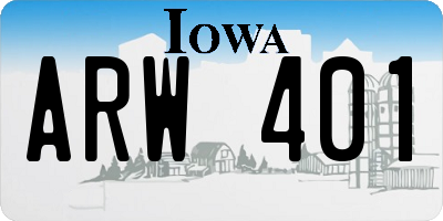 IA license plate ARW401