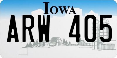 IA license plate ARW405