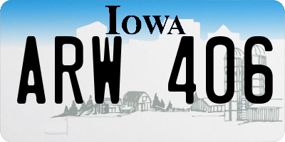 IA license plate ARW406