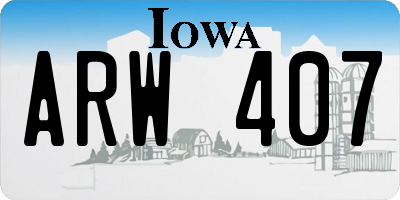 IA license plate ARW407