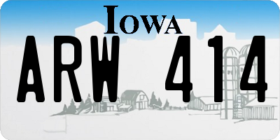 IA license plate ARW414