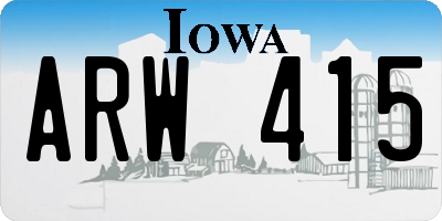 IA license plate ARW415