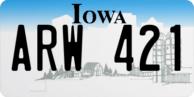 IA license plate ARW421