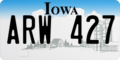 IA license plate ARW427