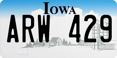 IA license plate ARW429